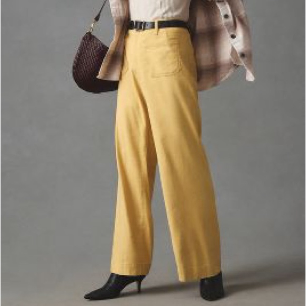 Maeve Sunny Yellow Wide-Leg Trousers